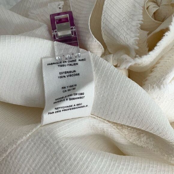 Helmut Lang Cream Long Sleeve Back Overlap Tunic Button Down Shirt Size Large - Picture 5 of 8